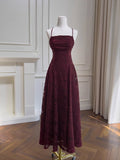 Crimson Rose Evening Lace Dress