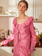 Rose Garden Ruffle Tie Loungewear Set