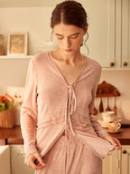 Blush Whisper Lace Loungewear Set
