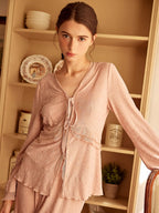 Blush Whisper Lace Loungewear Set