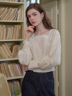 Whispering Garden Embroidered Cotton Blouse