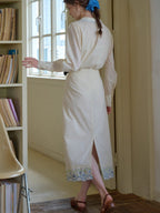 Blue Meadow Embroidered Hem Skirt