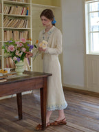 Blue Meadow Embroidered Hem Skirt