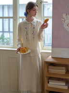 Blue Meadow Embroidered Collar Blouse