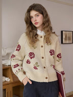 Vintage Rose Garden Knit Cardigan