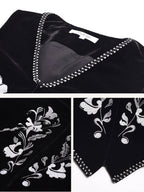 Velvet Garden Embroidered Vintage Vest & Skirt