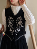 Velvet Garden Embroidered Vintage Vest & Skirt