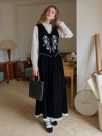 Velvet Garden Embroidered Vintage Vest & Skirt