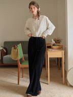 Soft Ivory Embroidered Vintage Blouse