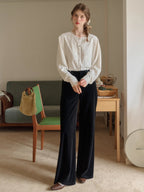 Soft Ivory Embroidered Vintage Blouse