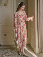 Pink Blossom Ruffle Vintage Dress