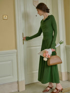 Emerald Rose Draped Long Dress
