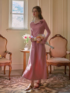 Blush Rose Draped Long Dress
