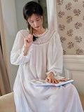 Whispering Lace Vintage Long-Sleeve Nightgown