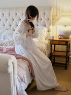 Whispering Lace Vintage Long-Sleeve Nightgown