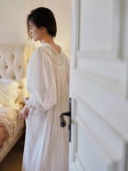 Whispering Lace Vintage Long-Sleeve Nightgown