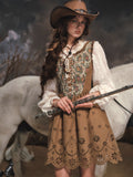 Wildflower Tapestry Lace-Up Prairie Dress