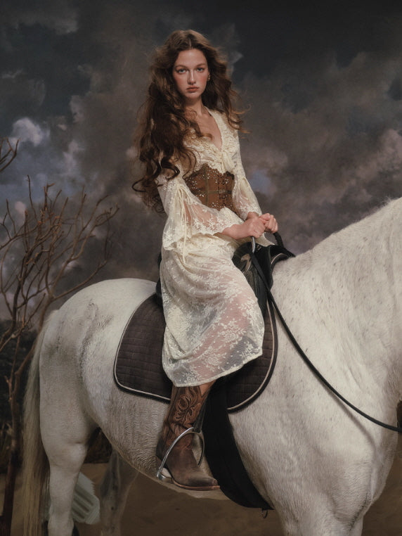 Moonlit Meadow Lace Long Dress