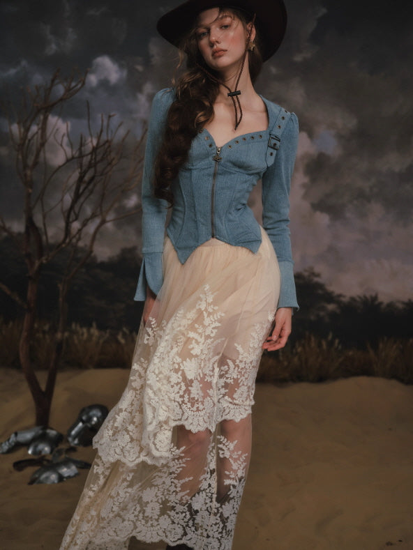 Blue Ridge Western Lace-Up Top