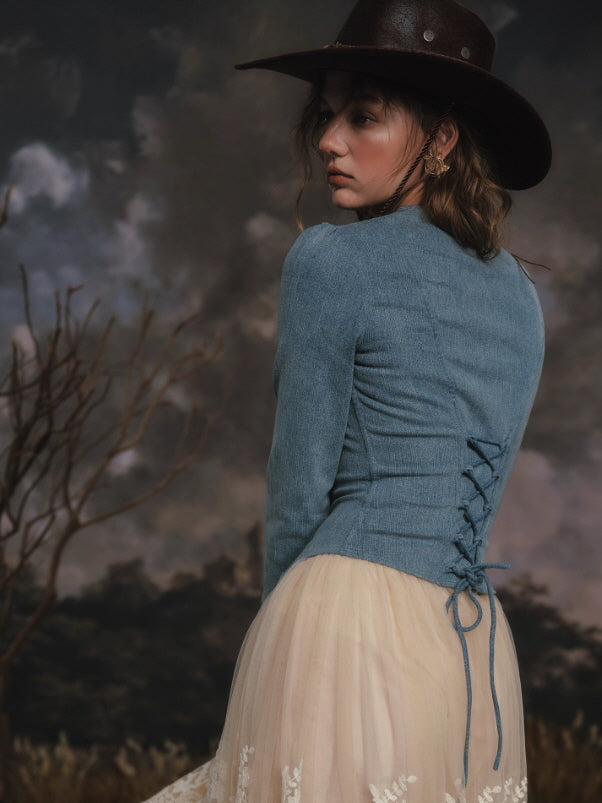 Blue Ridge Western Lace-Up Top