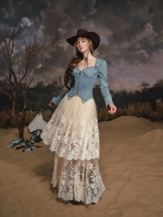 Blue Ridge Western Lace-Up Top