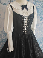 Midnight Lace Corset Velvet Dress