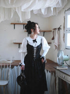 Midnight Lace Corset Velvet Dress