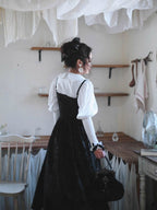 Midnight Lace Corset Velvet Dress