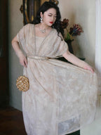 Golden Blossom Vintage Fairytale Dress