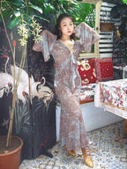 Ethereal Painting Garden Ruffle Dress