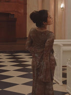 Ethereal Painting Garden Ruffle Dress
