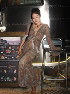 Ethereal Painting Garden Ruffle Dress
