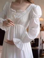 Heirloom Lace Square-Neck Nightgown