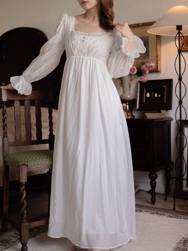 Heirloom Lace Square-Neck Nightgown