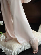Blush Lace Camisole & Robe Loungewear Set