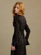 Midnight Petal Vintage Charm Maxi Dress