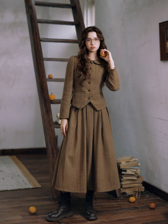 Vintage Scholar Heritage Jacket & Pleated Skirt