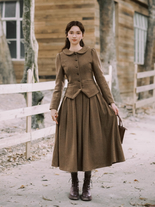 Vintage Scholar Heritage Jacket & Pleated Skirt