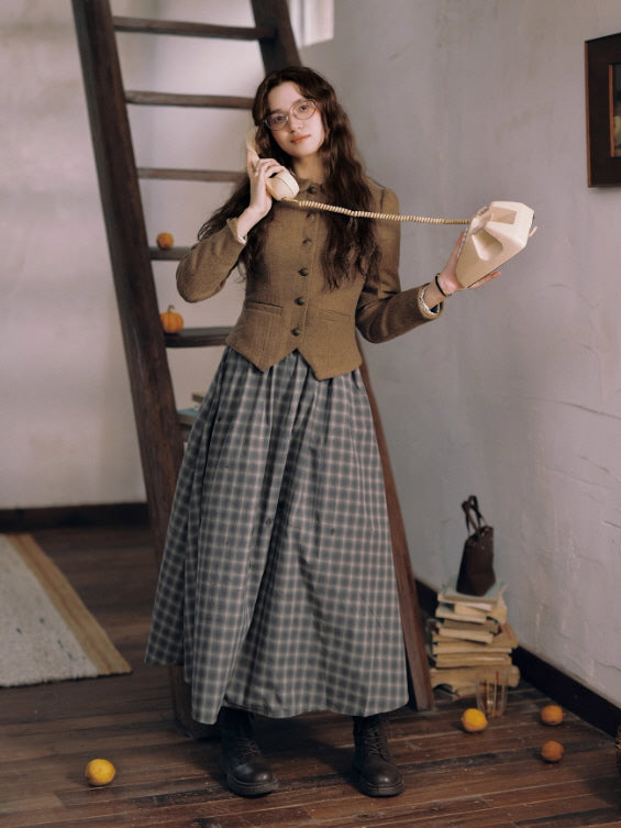 Vintage Scholar Heritage Jacket & Pleated Skirt