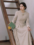 Vintage Meadow Ruffle Lace Long Dress
