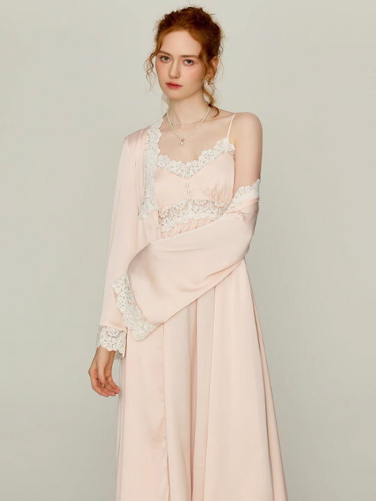 Blush Lace Cloud Nightgown Set