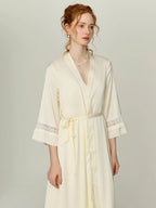 Ivory Moon Petal Lace Nightgown Set