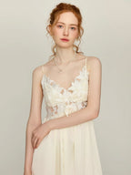 Ivory Moon Petal Lace Nightgown Set