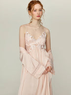 Rose Petal Bloom Lace Nightgown Set
