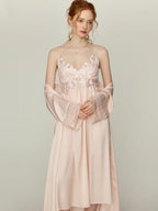 Rose Petal Bloom Lace Nightgown Set