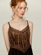 Moonlit Chocolate Lace Corset Nightgown & Robe