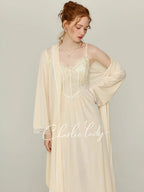 Ivory Whisper Lace Nightgown & Robe
