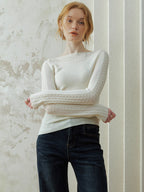 Lace Trim Ballet Knit Top