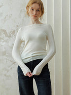 Lace Trim Ballet Knit Top