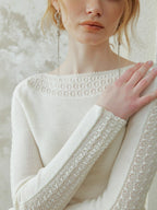 Lace Trim Ballet Knit Top